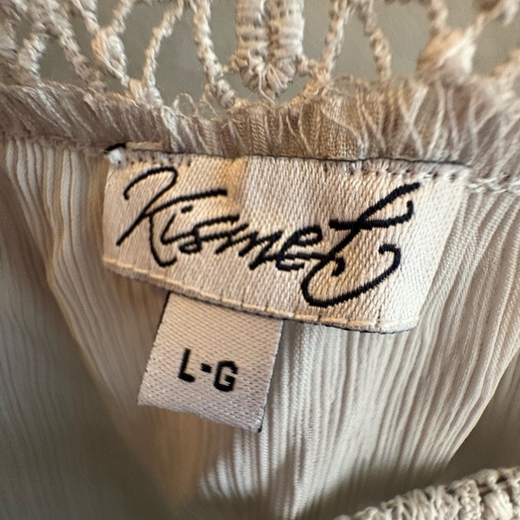 Elegant Lace Trim Women's Top - Light Khaki - Picture 2 of 5